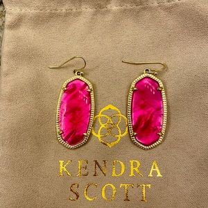 Kendra Scott Elle Gold with Hot Pink Earrings